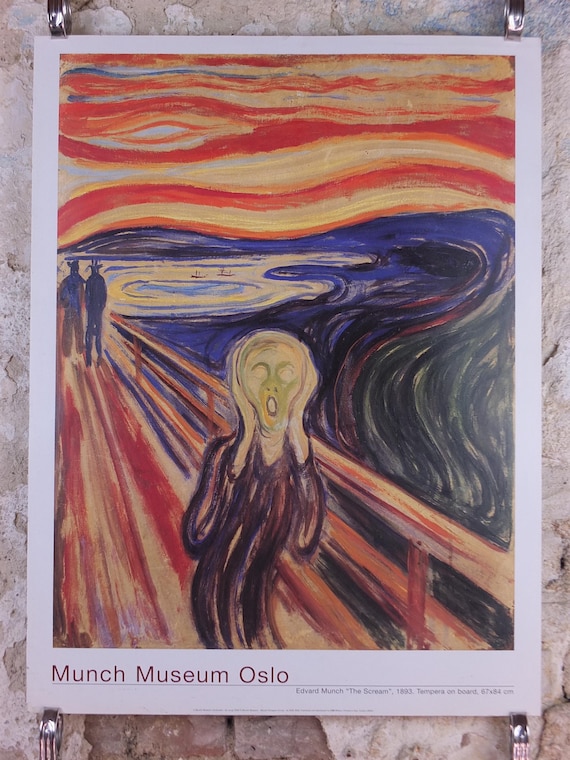 2000 Edvard Munch Poster, the Scream 1893, Skrik Munch Museet