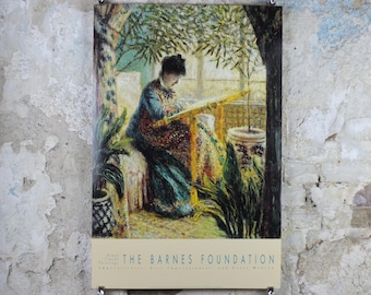 1994 Claude Monet Poster, Camille au metier 1875, Camille at work at tapestry, Impressionism, gallery exhibition, wall art decor