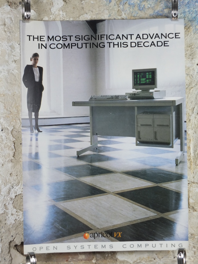 1989 Apricot VX Poster, the First 486 to Market, Computer Technology Pc ...