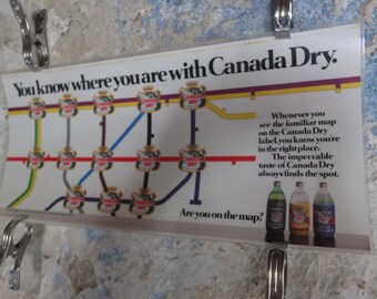 Original Vintage British Canada Dry Ginger Ale London Underground Laminated Tube Poster travel transport advertising print wall art 1980s