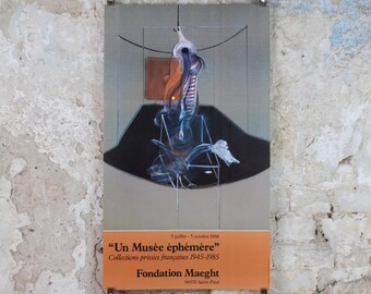 1986 Francis Bacon Poster, Bacon, Le Boeuf 1969, Fondation Maeght, Figurative Realism, gallery exhibition, wall art decor
