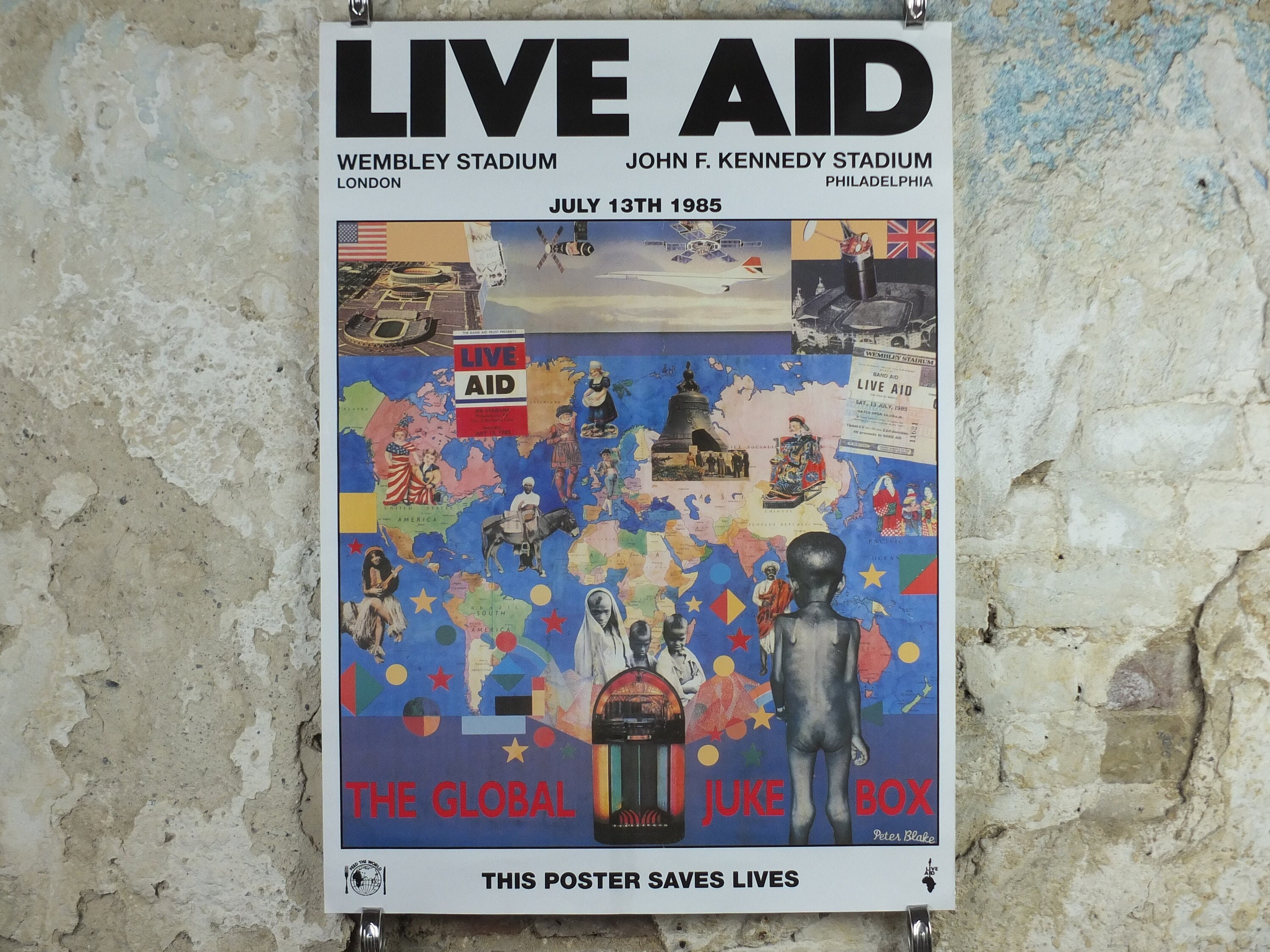 1985 Original Live Aid Poster, the Global Juke Box by Peter Blake, Wembley Stadium, John F. Kennedy Stadium, July 13th 1985, Wall Art Decor - Etsy 1985 Original Live Aid Poster, the Global Juke Box by Peter Blake, Wembley Stadium, John F. Kennedy Stadium, July 13th 1985, Wall Art Decor - Etsy