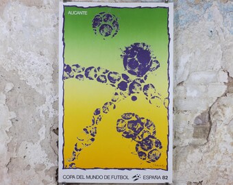 1982 World Cup Poster, Alicante 82 Espana, Copa del Mundo de futbol, Pierre Alechinsky, football, soccer, original sport wall art decor