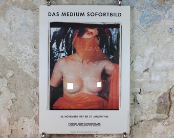 1987 Artistic Topless Photography Poster, Forum Bottcherstrasse Museum, Photografie und Zeitkunst, artist gallery exhibition wall art decor