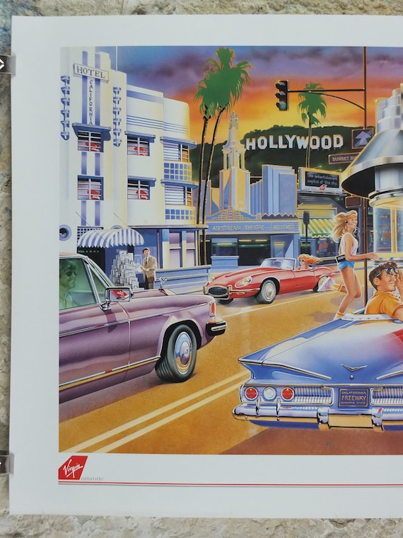 1990s Virgin Atlantic Los Angeles Poster, by Paul Simmons