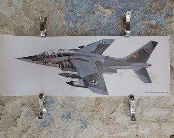 Original Vintage Poster Dassault-Breguet/Dornier Alpha Jet A by Iain Wyllie military air force airplane aeroplane  wall art 1980s
