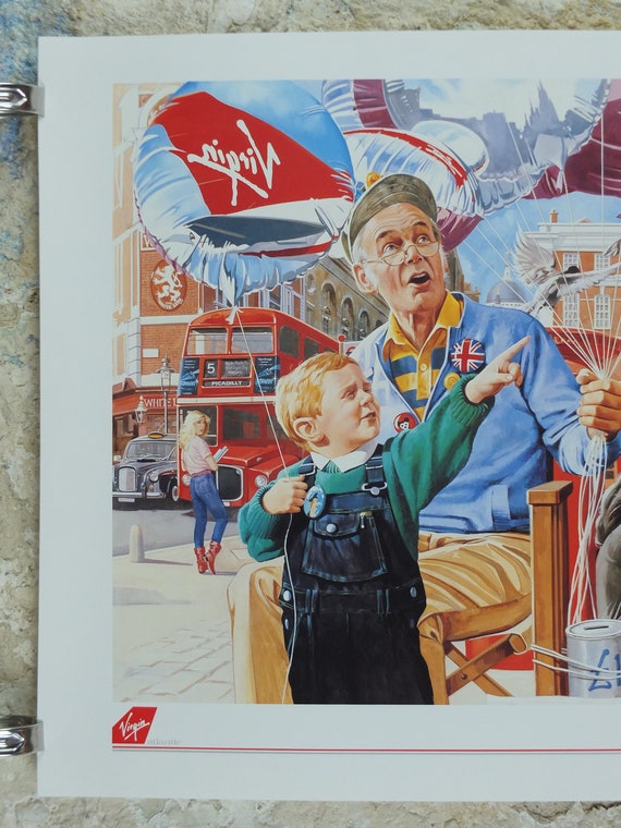 1990s Virgin Atlantic London Poster, by Paul Simmons, Double