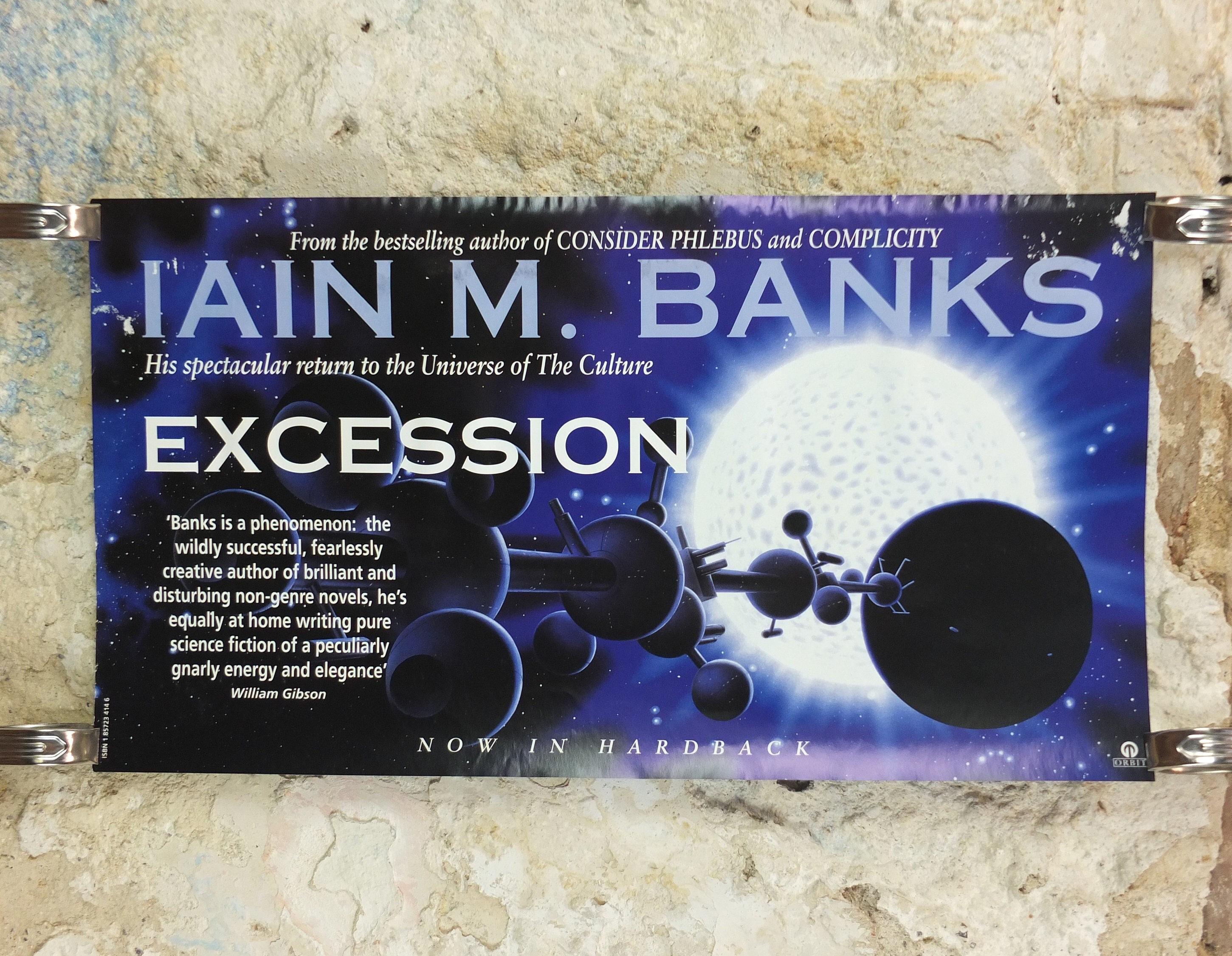 1996 Iain M Banks Poster Excession A Culture Novel The Affront vs Culture s Minds wall art retro decor