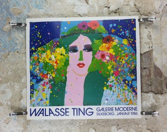 1986 Walasse Ting Poster, Modern Woman, Jazz Moderne, colourful popular figuratism, pop art, gallery, wall art decor