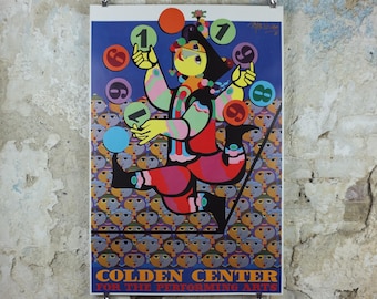 1984 Bjørn Wiinblad Poster, Kupferberg Center Colden for Performing Arts Queens College, Flushing, New York, Danish Design, wall art decor