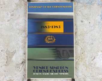 Original Venice Simplon Orient Express Poster, Centenary 1883-1983 Fix Masseau, 1985 limited edition of 200, train, art deco, wall art decor
