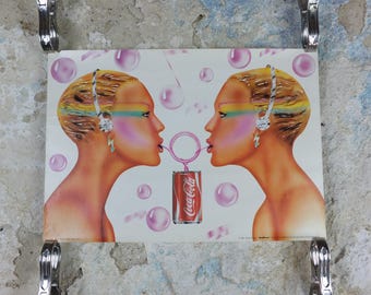 1983 Coca Cola Poster, Double Fantasy, Coke, soft drink and soda pop advertising by Peter French, Idealdecor Wizard & Genius, wall art decor