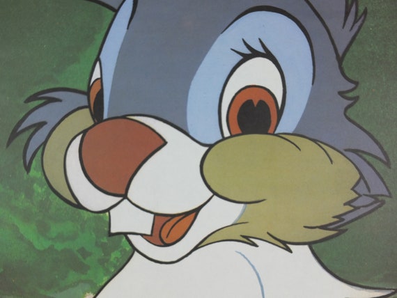 1960s Thumper the Rabbit Poster, From Bambi, Twitterpated, by J
