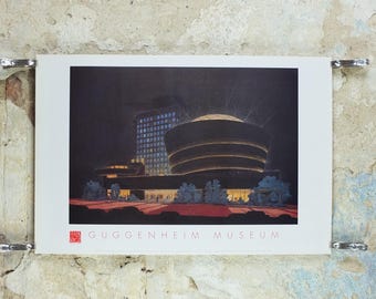 1998 Guggenheim Museum Poster, New York, Frank Lloyd Wright, Solomon R. Guggenheim, wall art decor