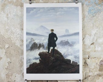 2006 Caspar David Friedrich Poster, Wanderer above the Sea of Fog, Romanticism, gallery exhibition, wall art decor