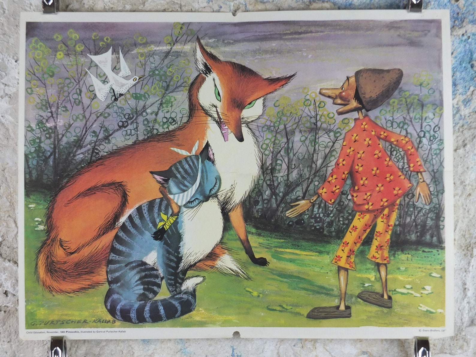 1969 Child Education Pinocchio Poster Fox and the Cat by Etsy 1969 Child Education Pinocchio Poster Fox and the Cat by Etsy