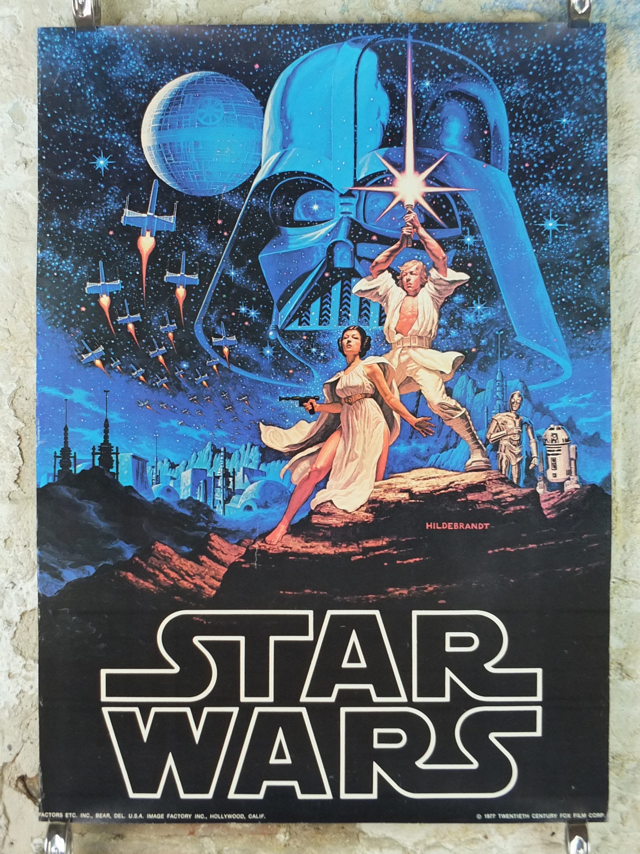 Vintage Hildebrandt Star Wars 1977 Poster, Style B, Luke Skywalker and  Princess Leia in Darth Vader's Shadow, Slight Trim, Wall Art 