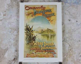 1980s P&O Travel Poster, Moments from the Peninsular and Oriental Steam Navigation Company Poster Collection, travel tourism, wall art decor