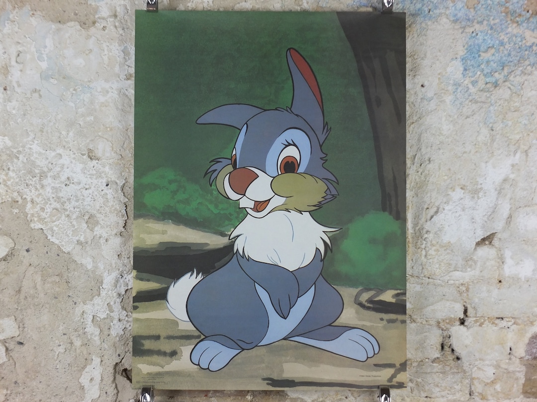 Thimper Rabbit 1960s Thumper the Rabbit Poster, From Bambi, Twitterpated, by J. Arthur ...