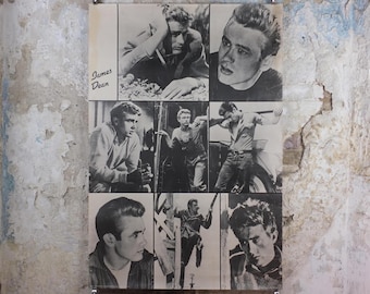1979 James Dean Poster, Rebel without a Cause 1955 montage, made in Scotland by Pace Minerva, wall art decor
