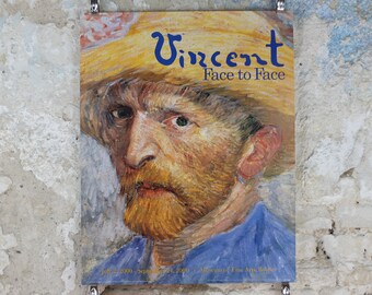 2000 Vincent Van Gogh Poster, "Face to Face"  at the Museum of Fine Arts Boston, Post-Impressionism gallery exhibition, wall art decor