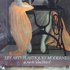 1978 Affiche Leonor Fini, Machine à coudre, Galerie surréaliste La Machine à Coudre exposition, décor dart mural image 4