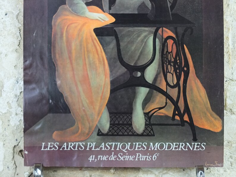 1978 Affiche Leonor Fini, Machine à coudre, Galerie surréaliste La Machine à Coudre exposition, décor dart mural image 4