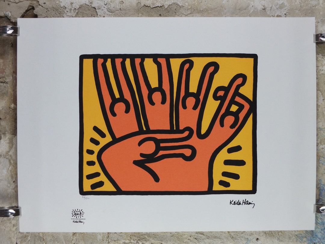 1990 Keith Haring Poster, Pop Shop VI Plate 3 1989, Limited