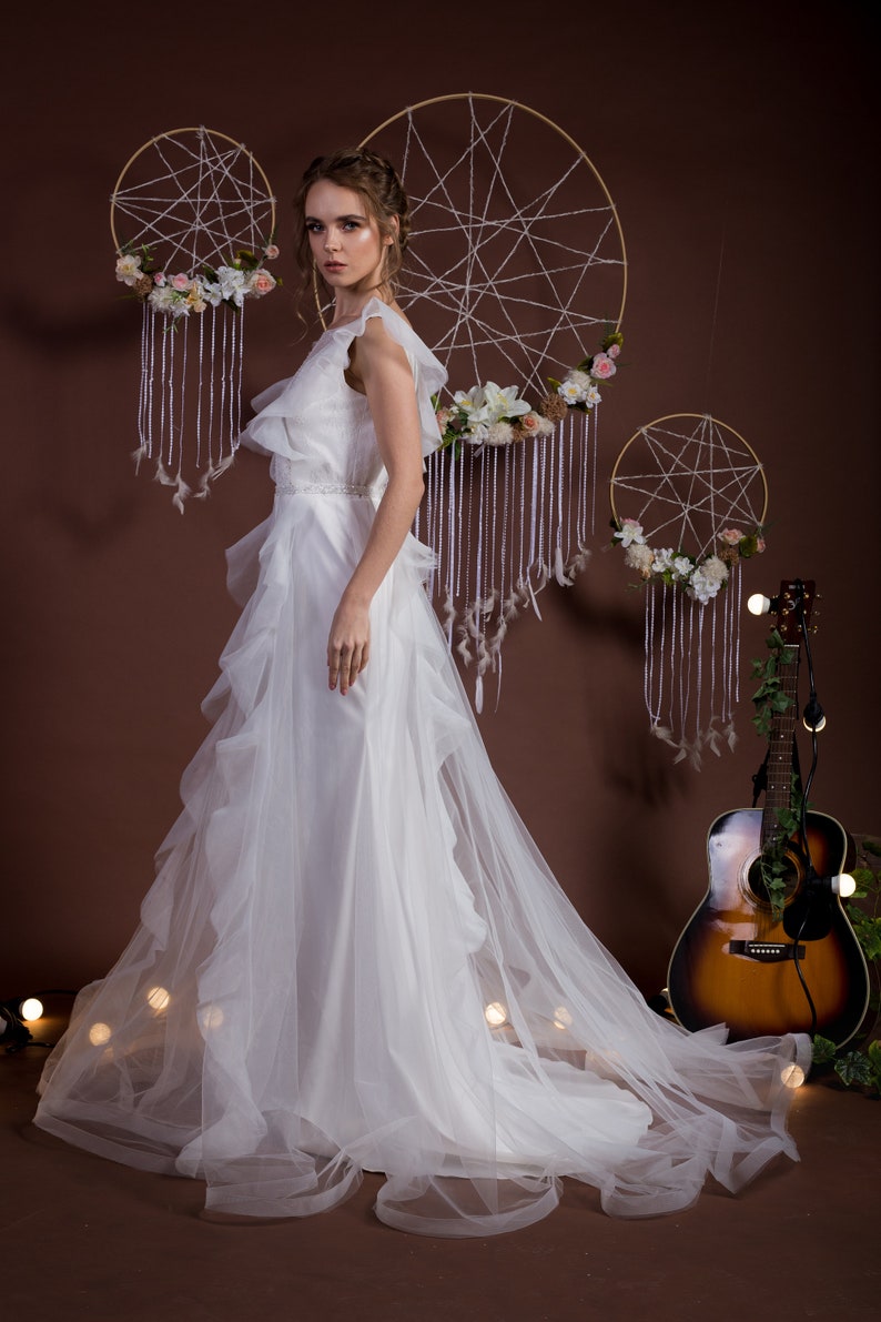 Belinda / Bohemian Wedding Dress Summer Wedding Dress Lace | Etsy