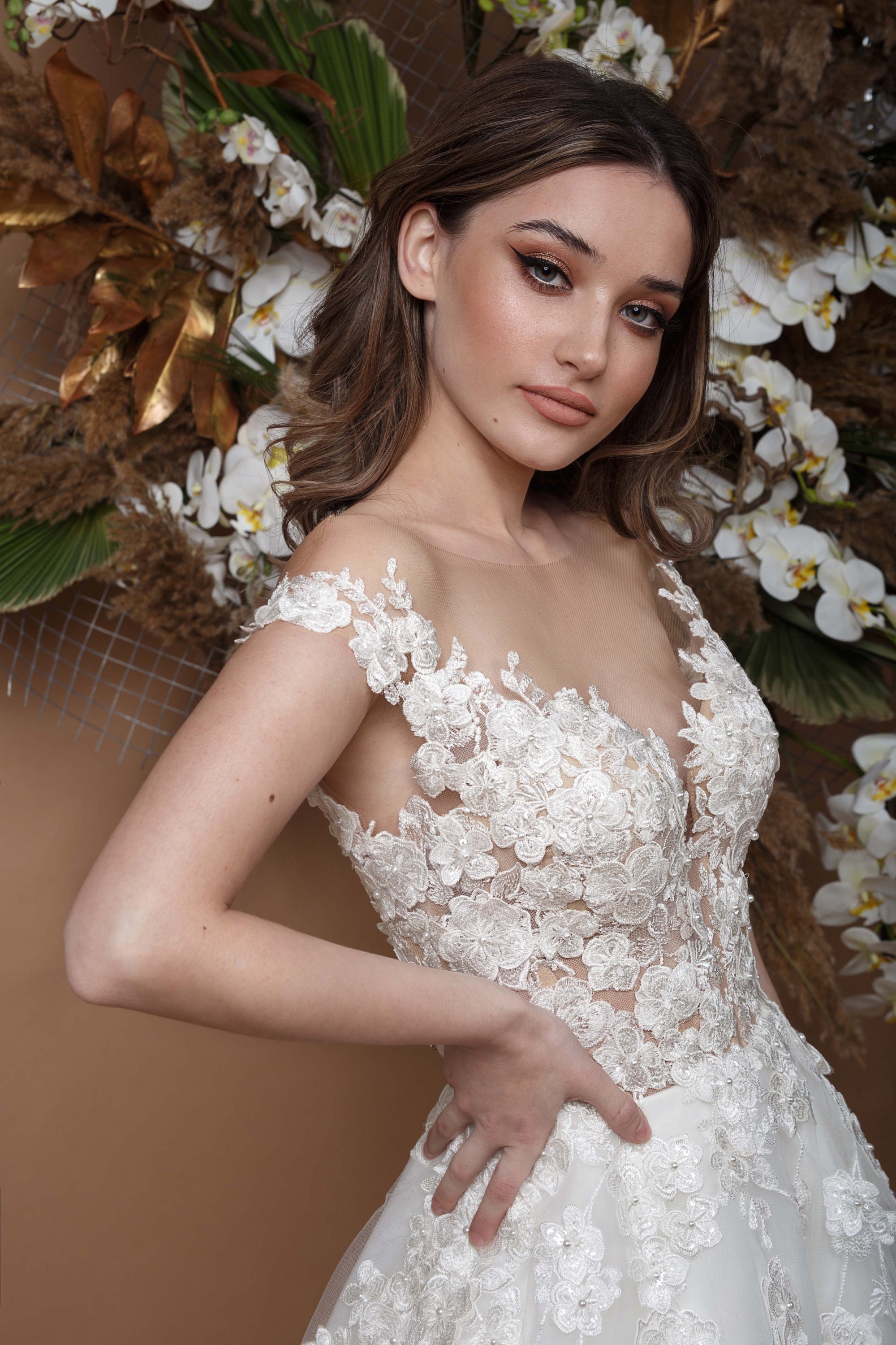 Model Felice'' wedding dress 3D flowers bridal Etsy