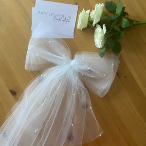 Ariel Bow - strik bruidspareltule - strik bruidshaar