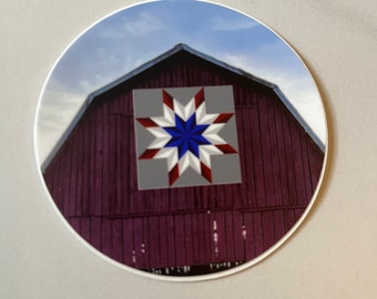 red barn quilt sticker