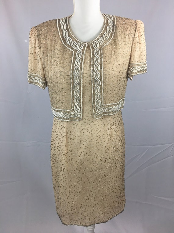 Cream pearl dress cheap