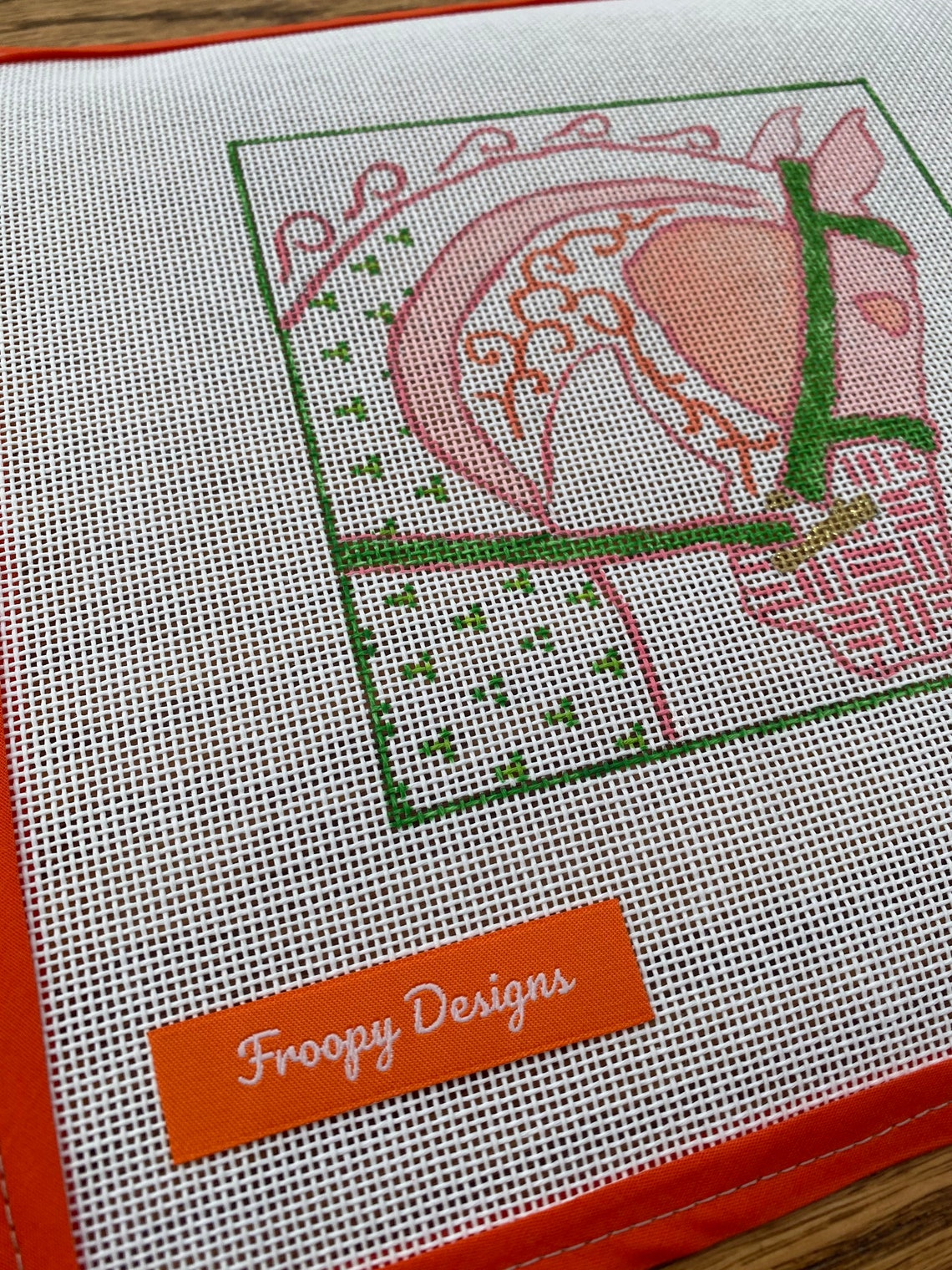 Custom Hand Painted Needlepoint Canvas for Interior Design Etsy