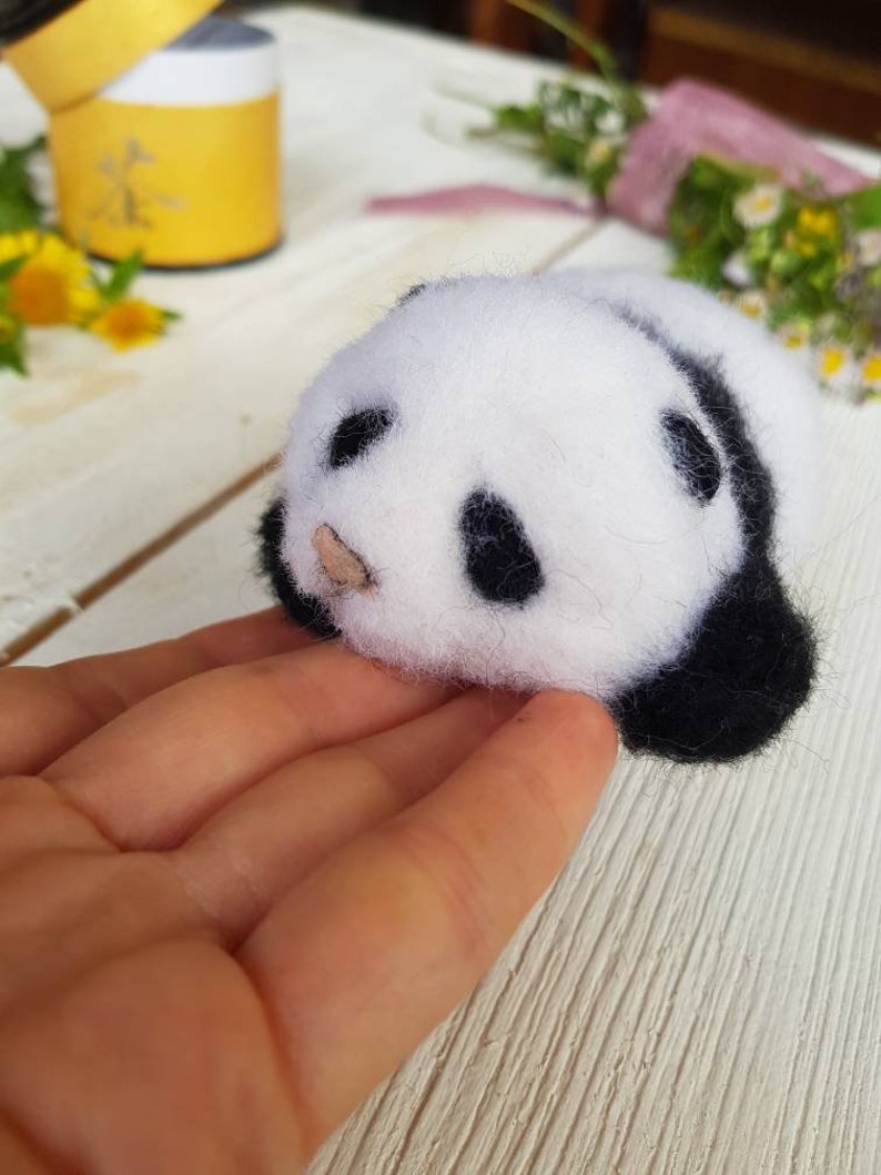 Needle felted panda toy realistic panda toy cute panda toy Etsy