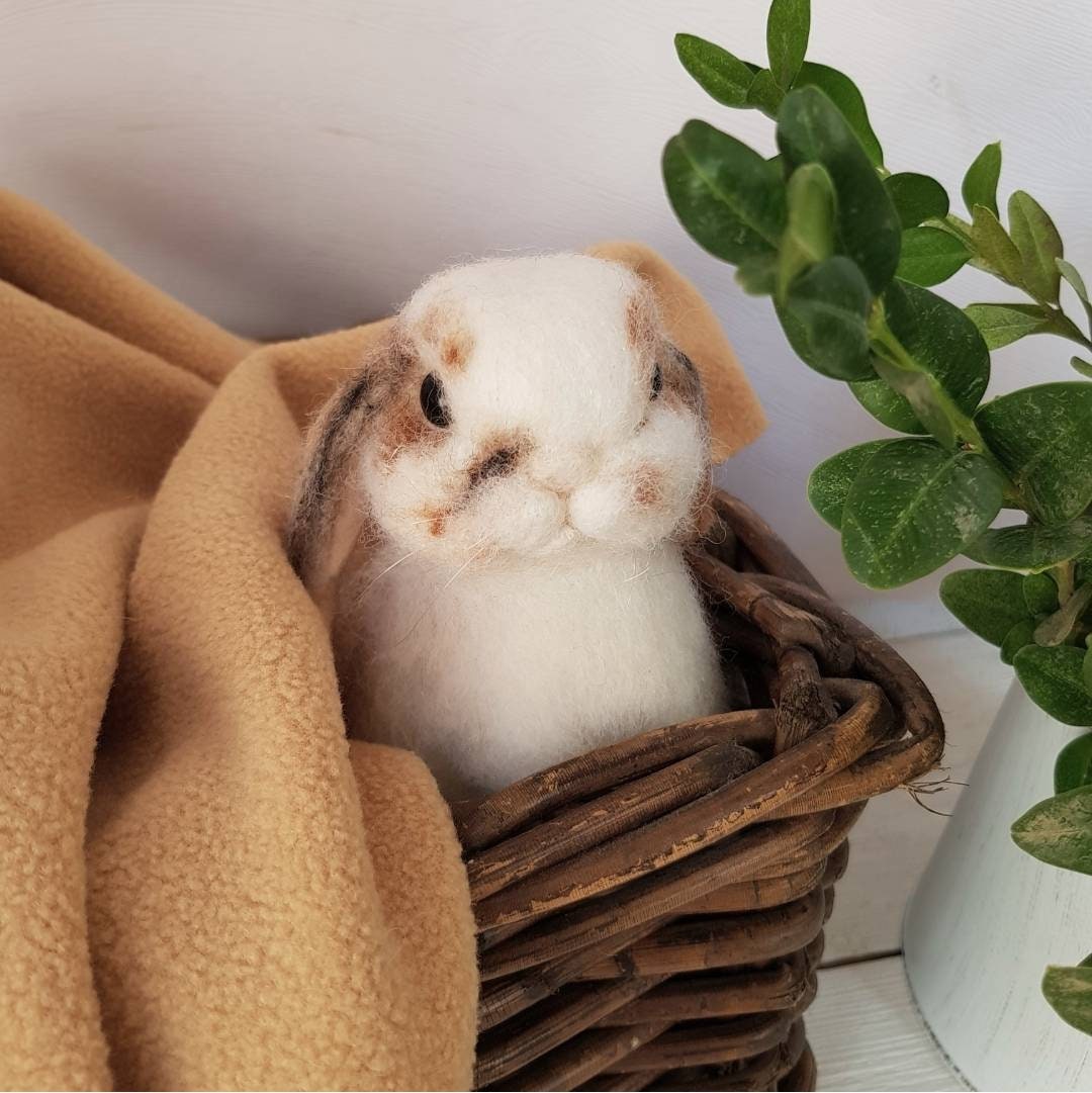 Cute baby bunny toy realistic white bunny miniature toy Etsy