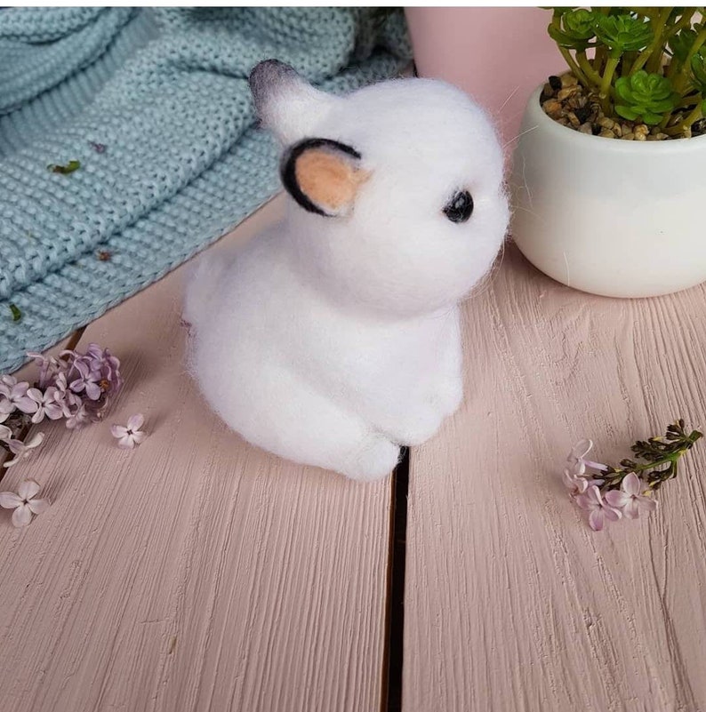 White cute realistic bunny toy bunny baby toy stuffed rabbit | Etsy