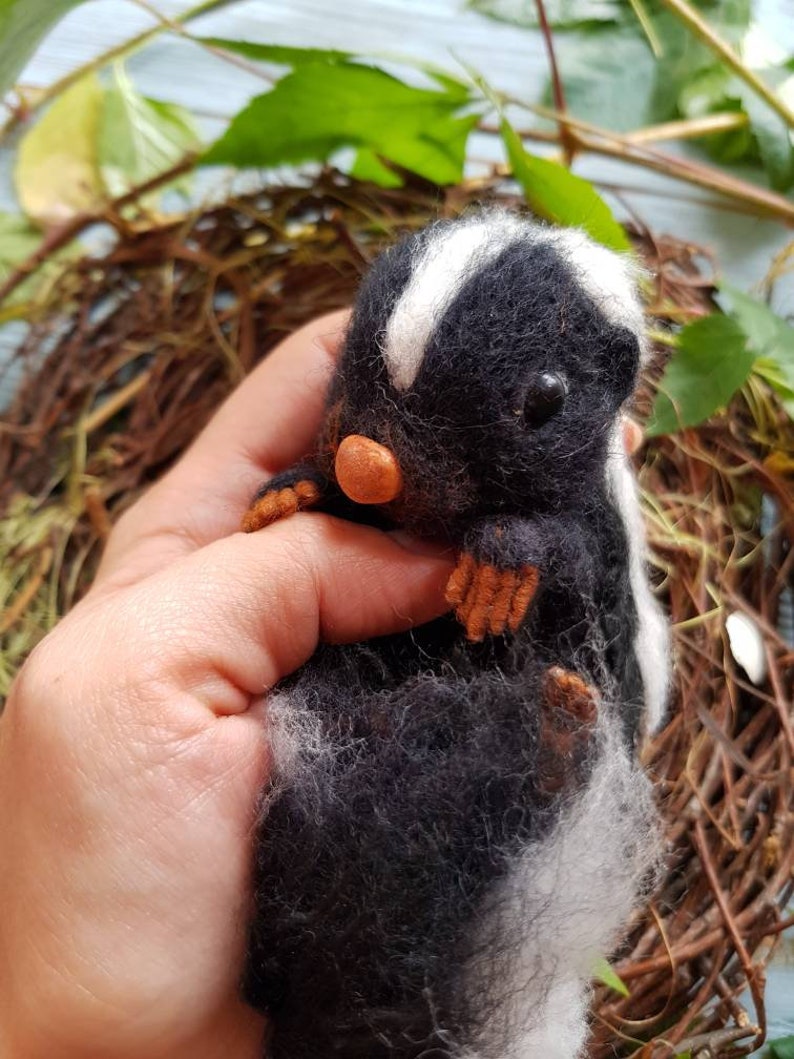 Needle felted skunk toy realistic skunk toy stuffed skunk | Etsy