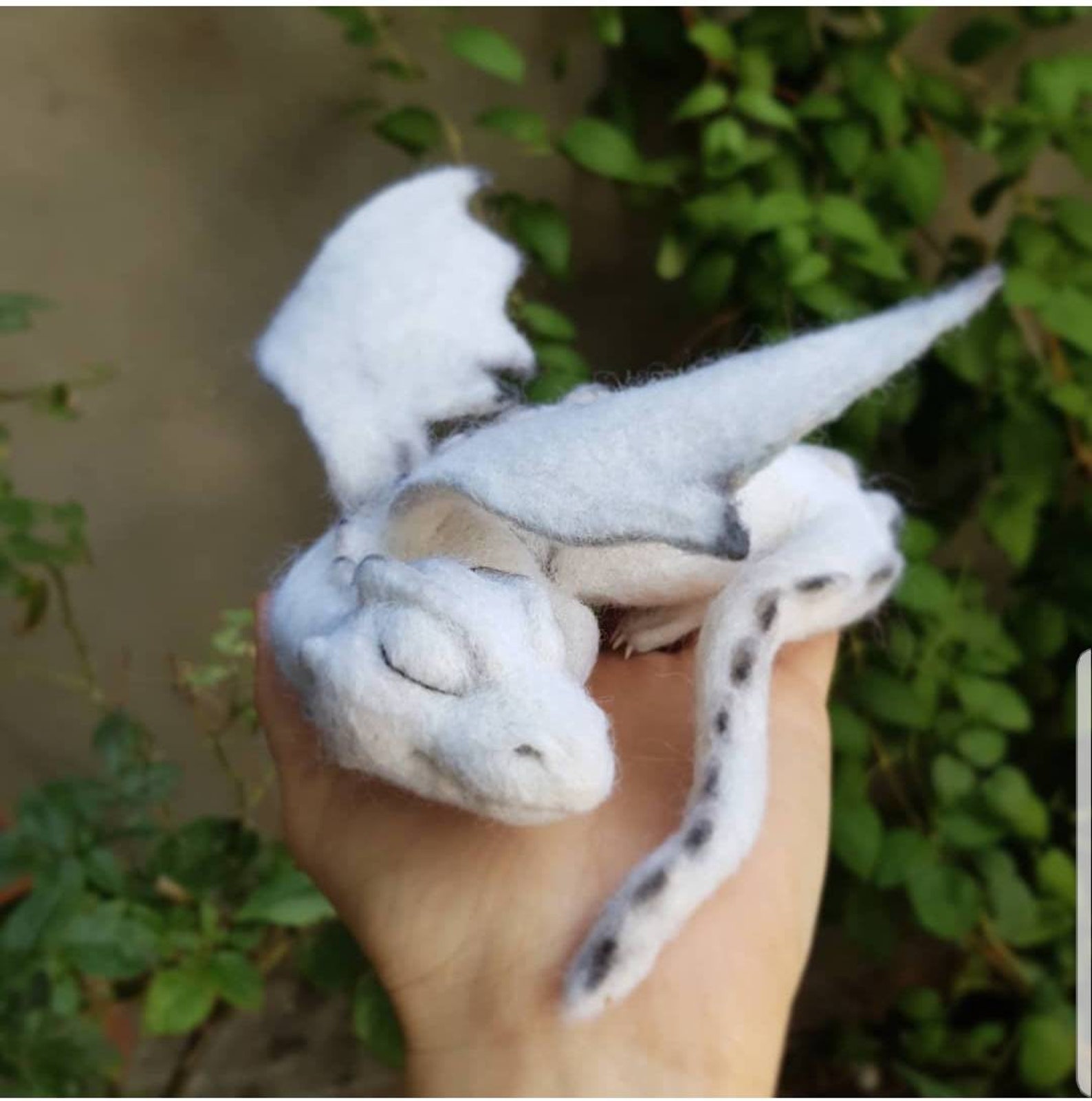 Sleeping Dragon Toy White Realistic Dragon Toy Cute Plush Etsy