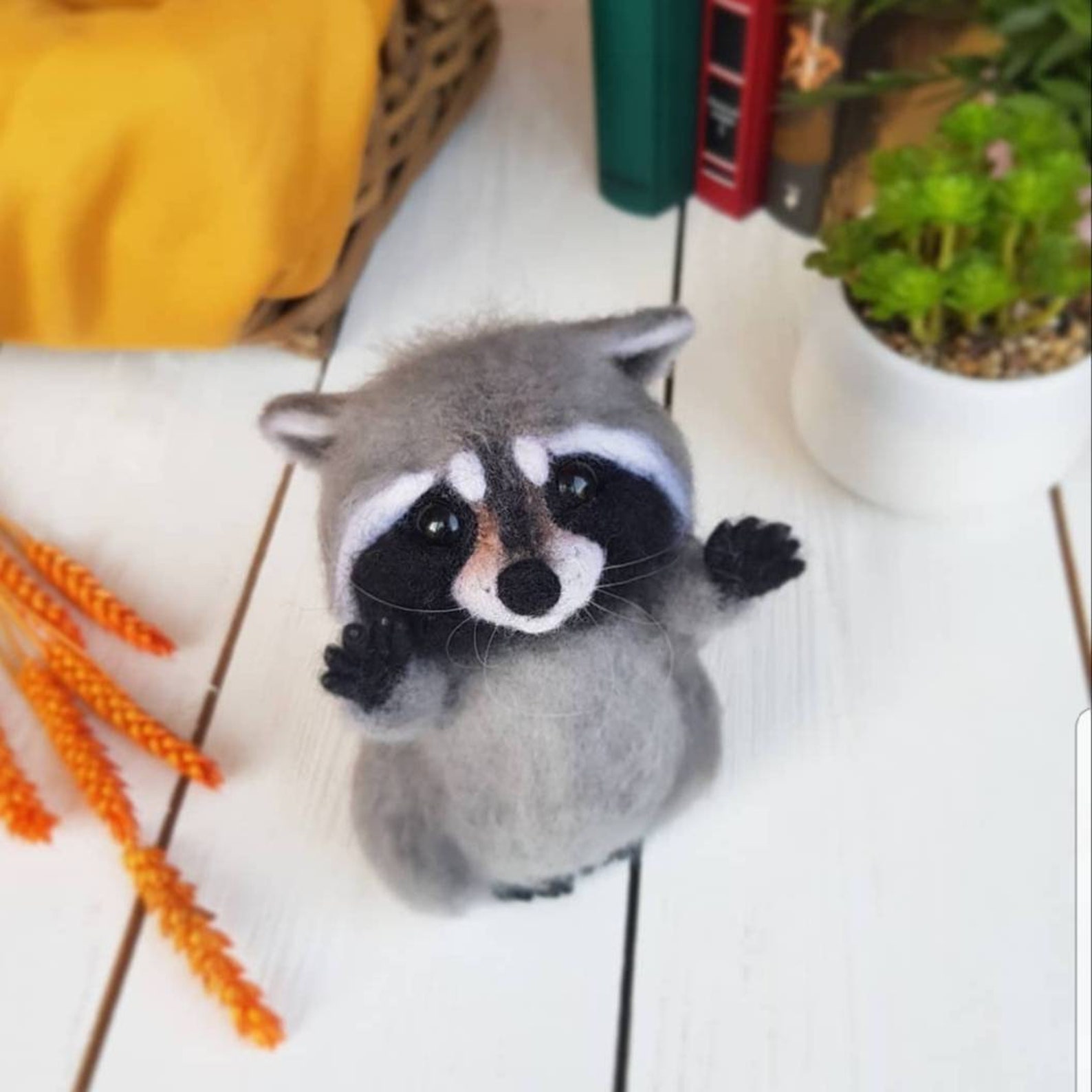Cute fluffy raccoon toy realistic small racoon toy coon | Etsy