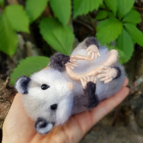 Felted possum toy stuffed possum toy 