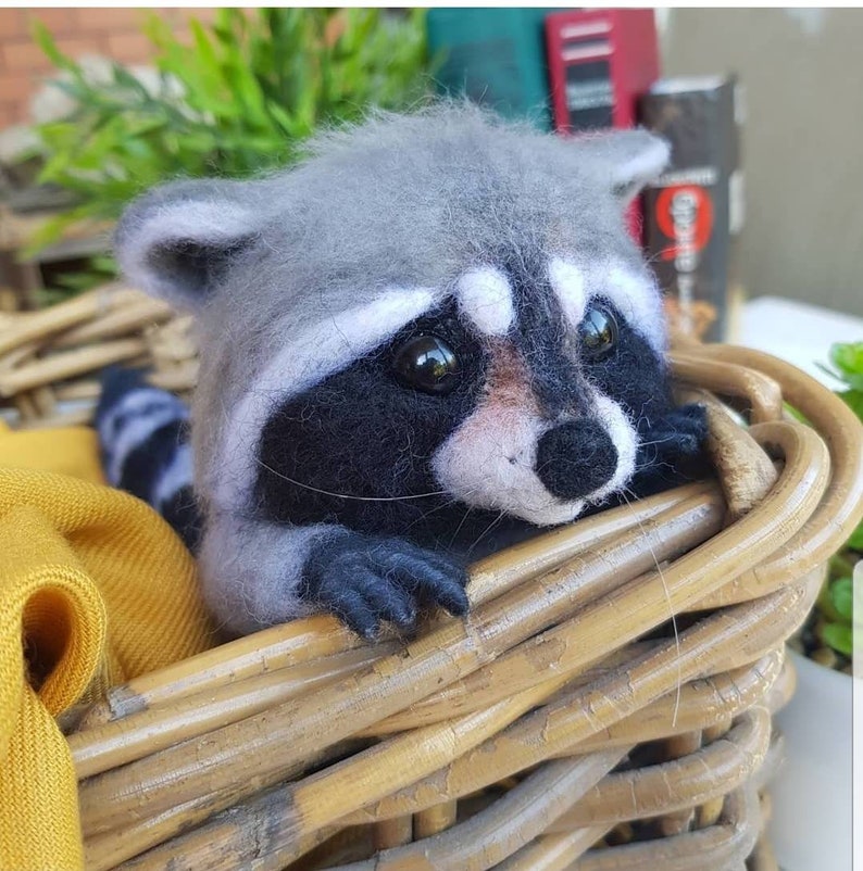 Cute fluffy raccoon toy realistic small racoon toy coon Etsy