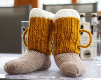 Hand Knitted Beer Socks Original Socks Oktoberfest Unisex Socks Wool Socks Birthday Gift