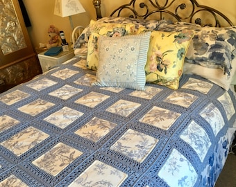 Patchwork Quilt Fusion Crochet, PATTERN, Stunning results, easy to follow.