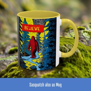 Sasquatch Poster, Poster Art Print, Matte Museum Grade Fine Archival Paper (175 GSM / 65 lb Card Stock paper) afbeelding 7