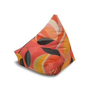 Sunset Florals, Printed Bean Bag Chair Cover, Adult and Child Size