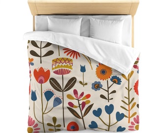 Linnea Floral, Microfiber Art Duvet Cover