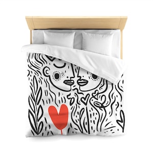 Together, Duvet Cover | Modern Bedding | Queen King Twin XL | Modern Bedding  | Picasso Style Art Duvet Cover