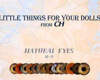 Printable Eye Chip Designs - 14mm Realistic Eyes for Blythe Doll - Brown Mix