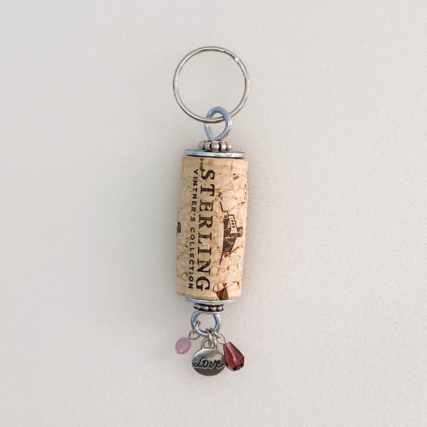 Wine Cork Keychain - Etsy